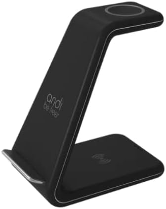 andi be free Wireless Charger, 3-in-1 Wireless Charging Station, Inductive Charging Station for Multiple Devices, Up to 23 Watt, Black