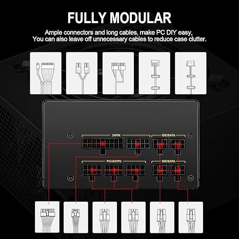 GOLDEN FIELD GPG850 Power Supply, 850W Full Modular