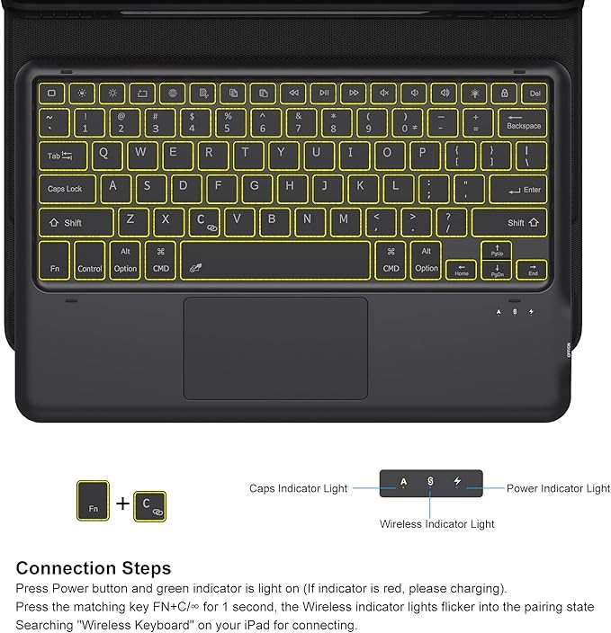 Eastcoo Keyboard iPad Pro 12.9 Inch - Grey
