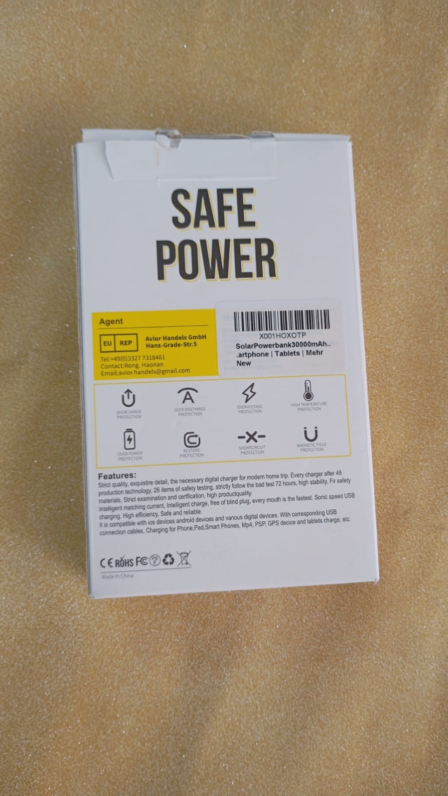 Solar Power Bank 30,000 mah