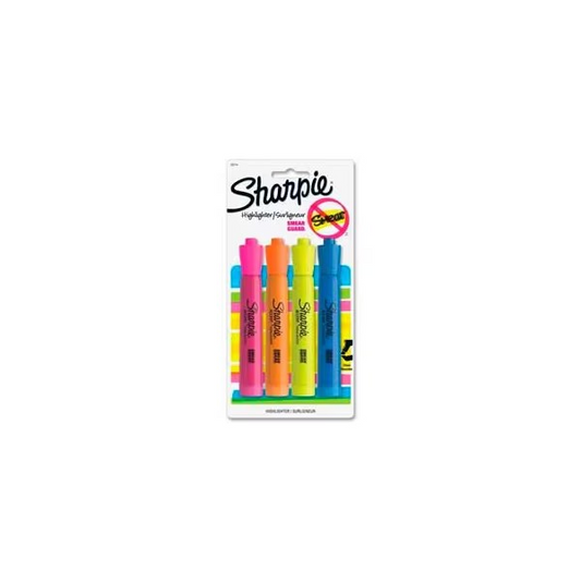 Sharpie® Accent Tank Highlighter, Nontoxic, Chisel Tip, Yellow/Orange/Blue/Pink Ink, 4/Pack