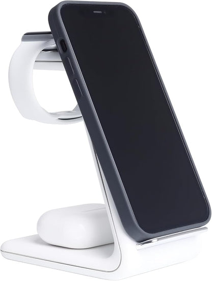 andi be free Wireless Charger, 3-in-1 Wireless Charging Station, Inductive Charging Station Made for Apple Watch, up to 23 Watt, White