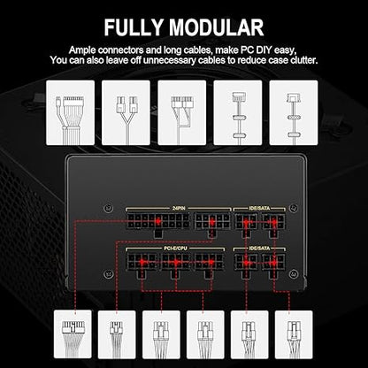 GOLDEN FIELD GPG850 Power Supply, 850W Full Modular