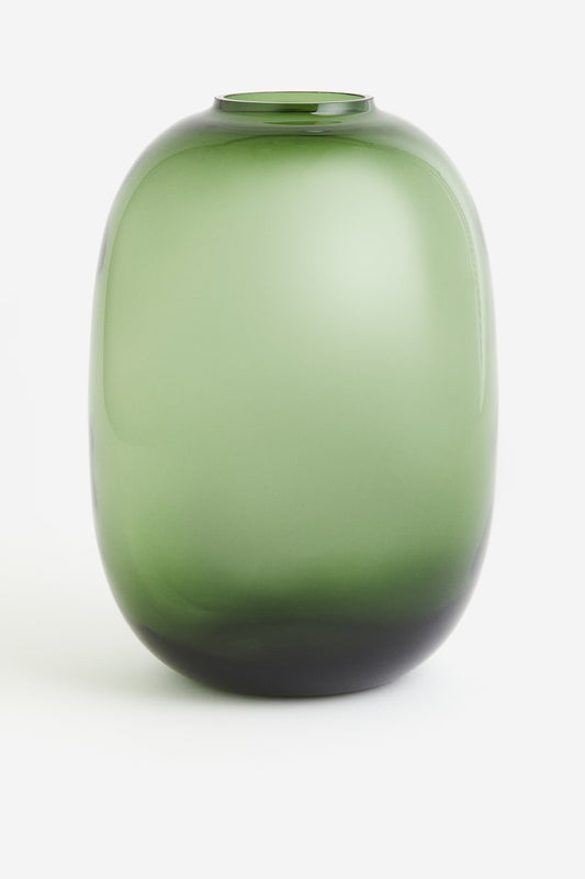 Large Oval Green Vase