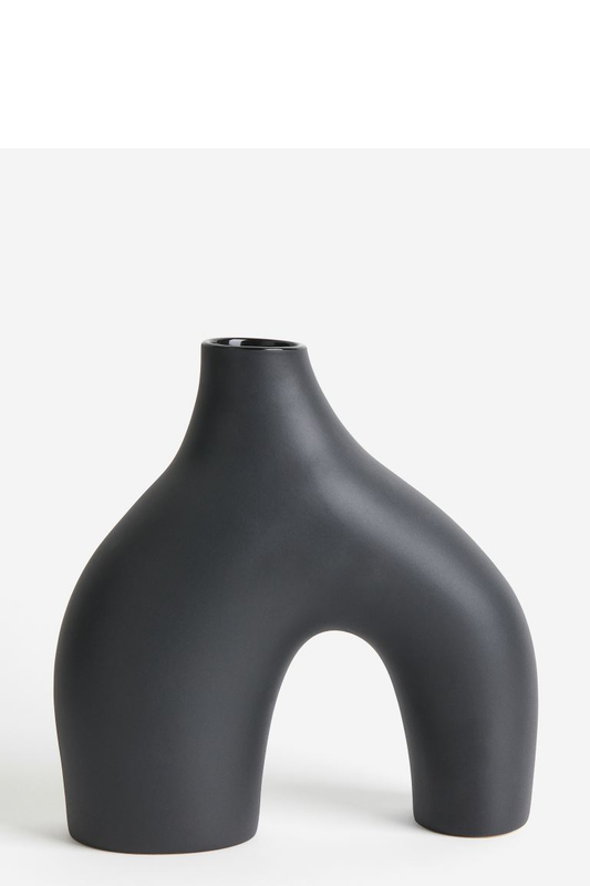 Large Stoneware Vase - Black