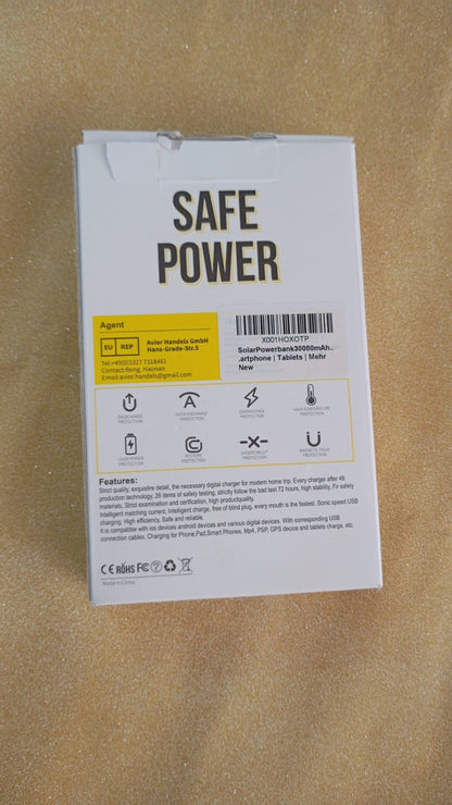 Solar Power Bank 30,000 mah
