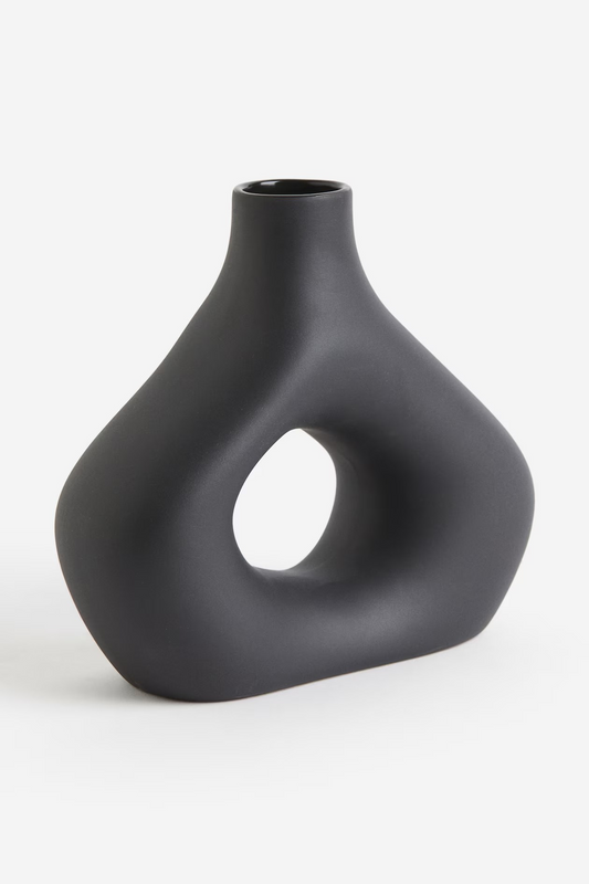 Black Stoneware vase